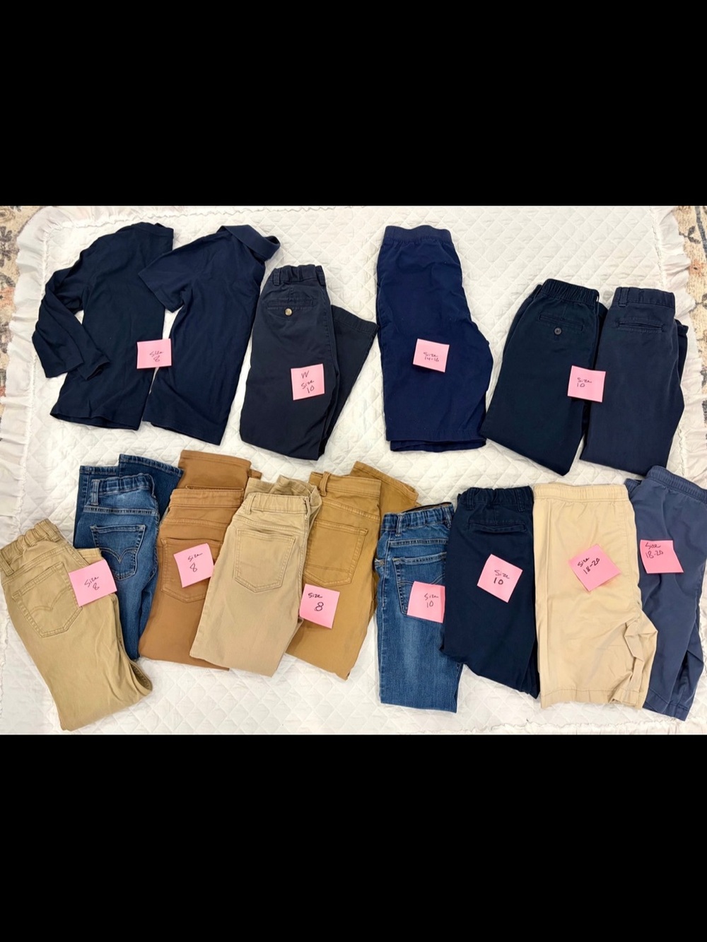Cat & Jack Boys Jeans and Chinos Bundle in Navy, Khaki, Tan, Blue various sizes